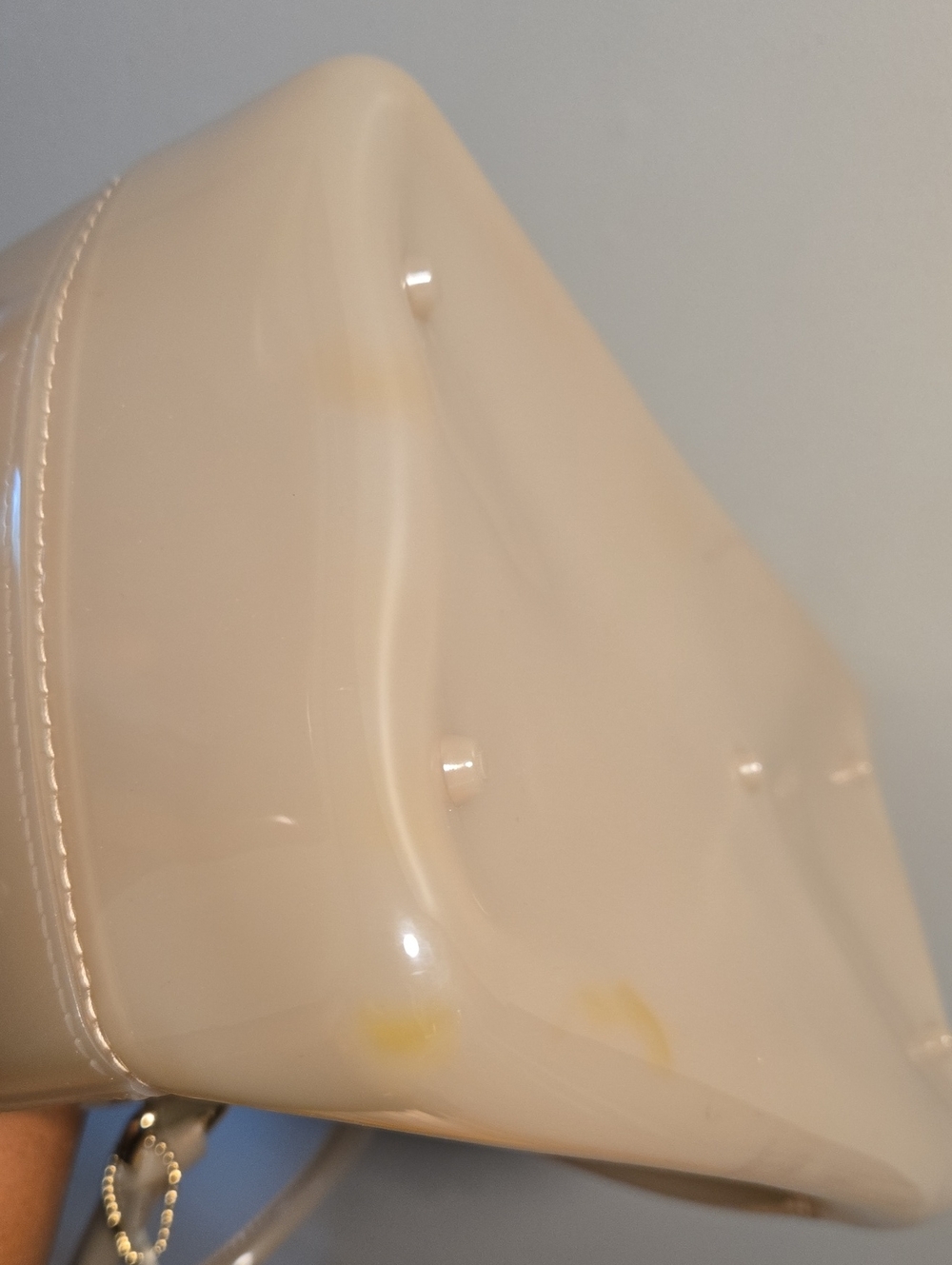 Furla Glossy Neutral Dome Satchel in Light Beige - Picture 8 of 13